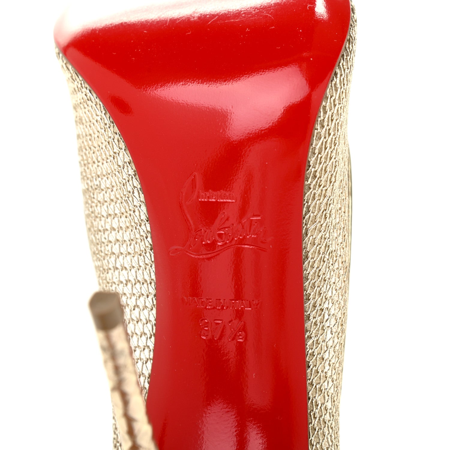 Christian Louboutin Mesh Neoalto 100 Pumps 37.5 Gold 6 of 11