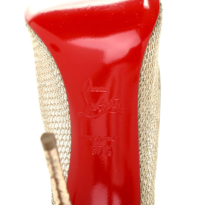 Christian Louboutin Mesh Neoalto 100 Pumps 37.5 Gold 6 of 11