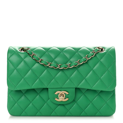 Chanel Lambskin Quilted Small Double Flap Green 1 of 9