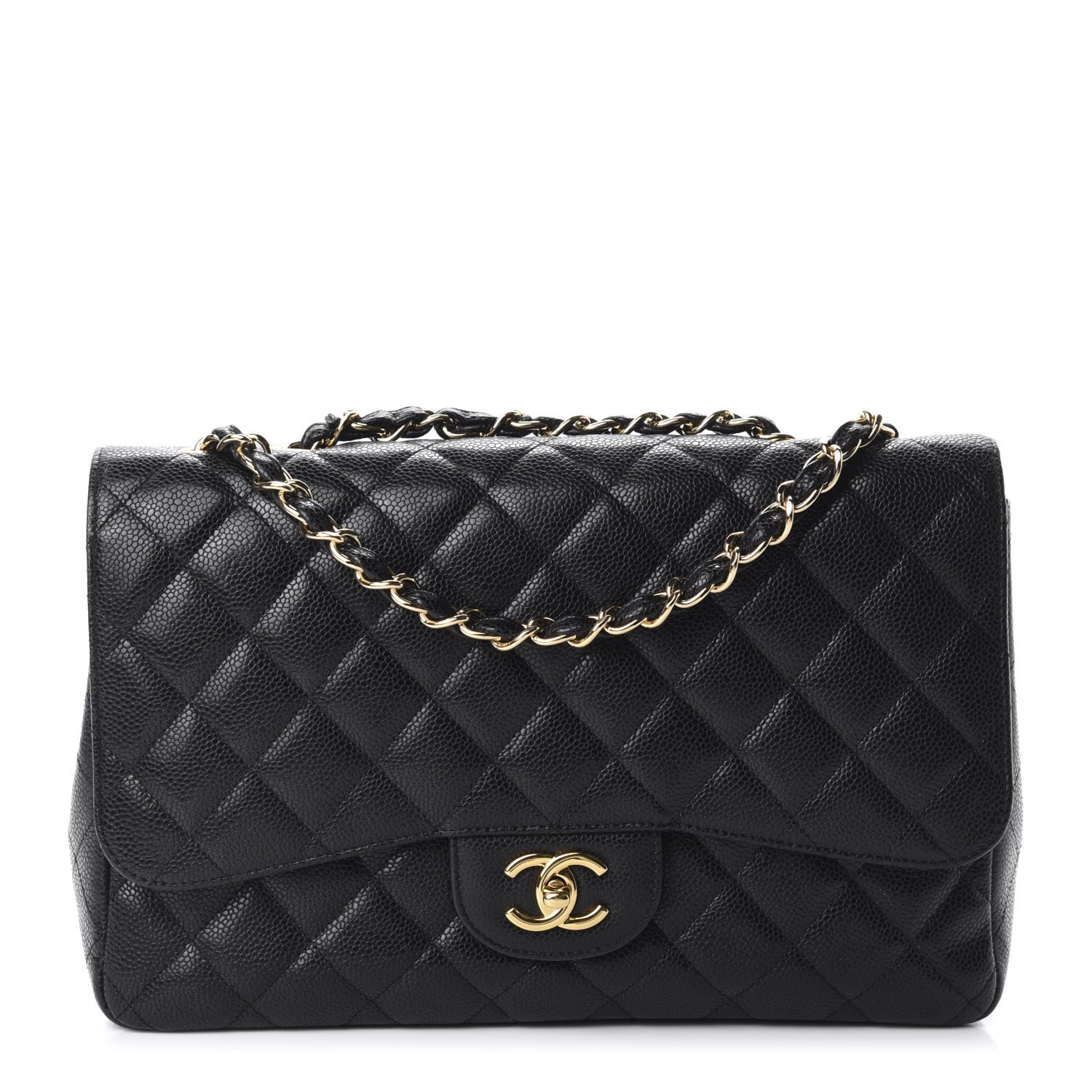 Chanel Caviar Quilted Jumbo Single Flap Black 1 of 10