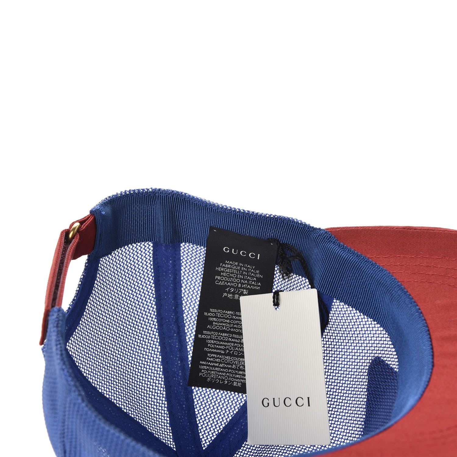 Gucci Mesh Game Logo Baseball Hat M Blue Red 8 of 9