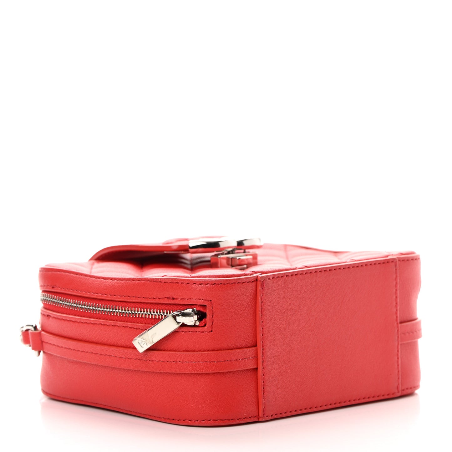 Lambskin Quilted Mini CC Box Camera Bag Red