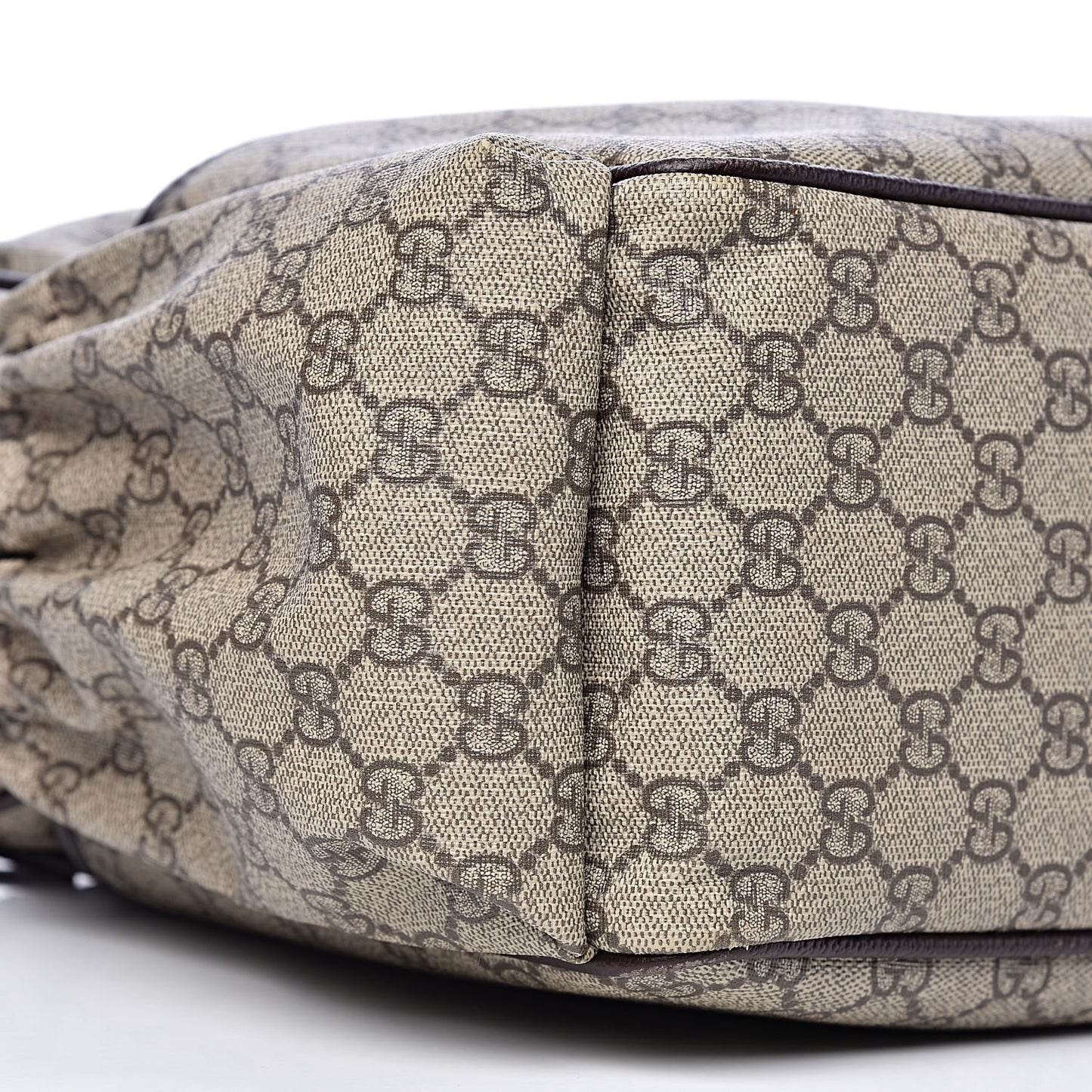 GG Supreme Monogram Selleria Calfskin Large Diaper Bag Beige Ebony Cocoa Dark Chocolate