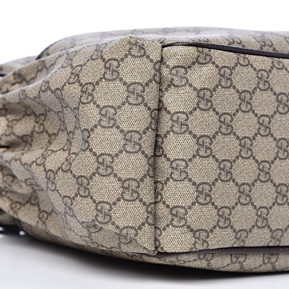Gucci GG Supreme Monogram Selleria Calfskin Large Diaper Bag Beige Ebony Cocoa Dark Chocolate 11 of 13