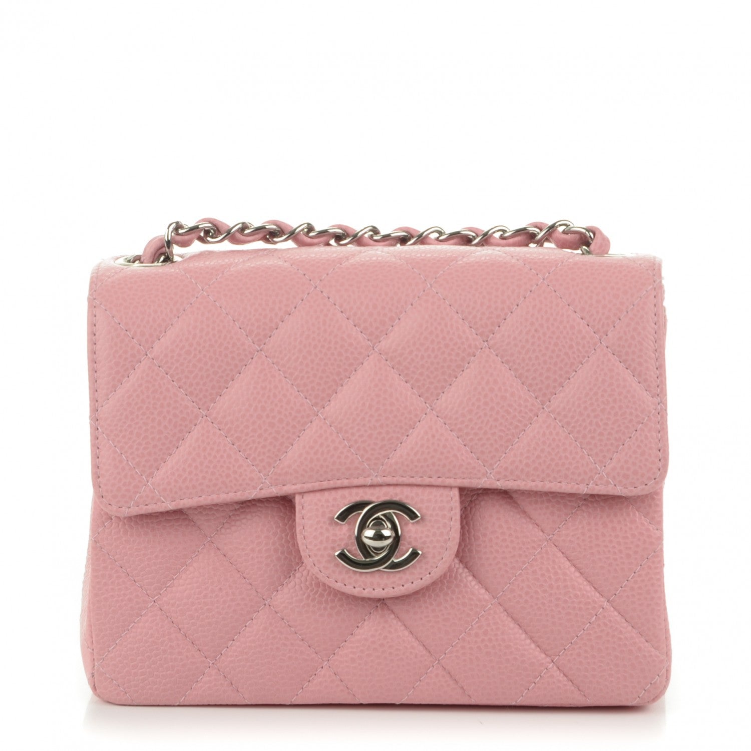 Chanel Caviar Quilted Mini Square Flap Pink 1 of 7