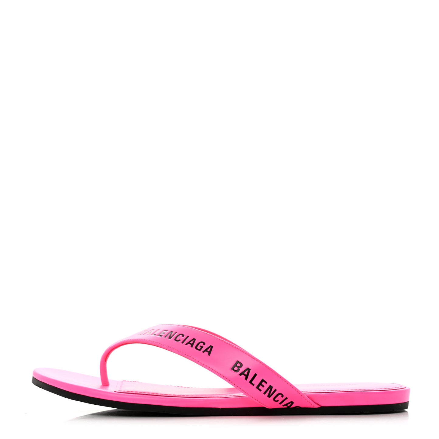 Calfskin Logo Thong Sandals 35 Neon Pink