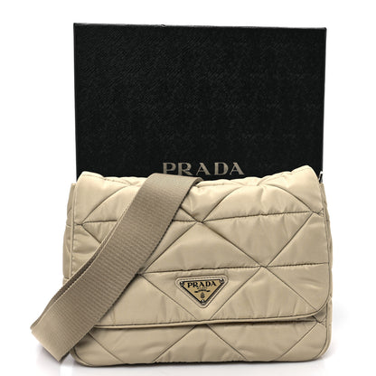 Prada Re-Nylon Quilted Padded Flap Shoulder Bag Deserto 12 of 12