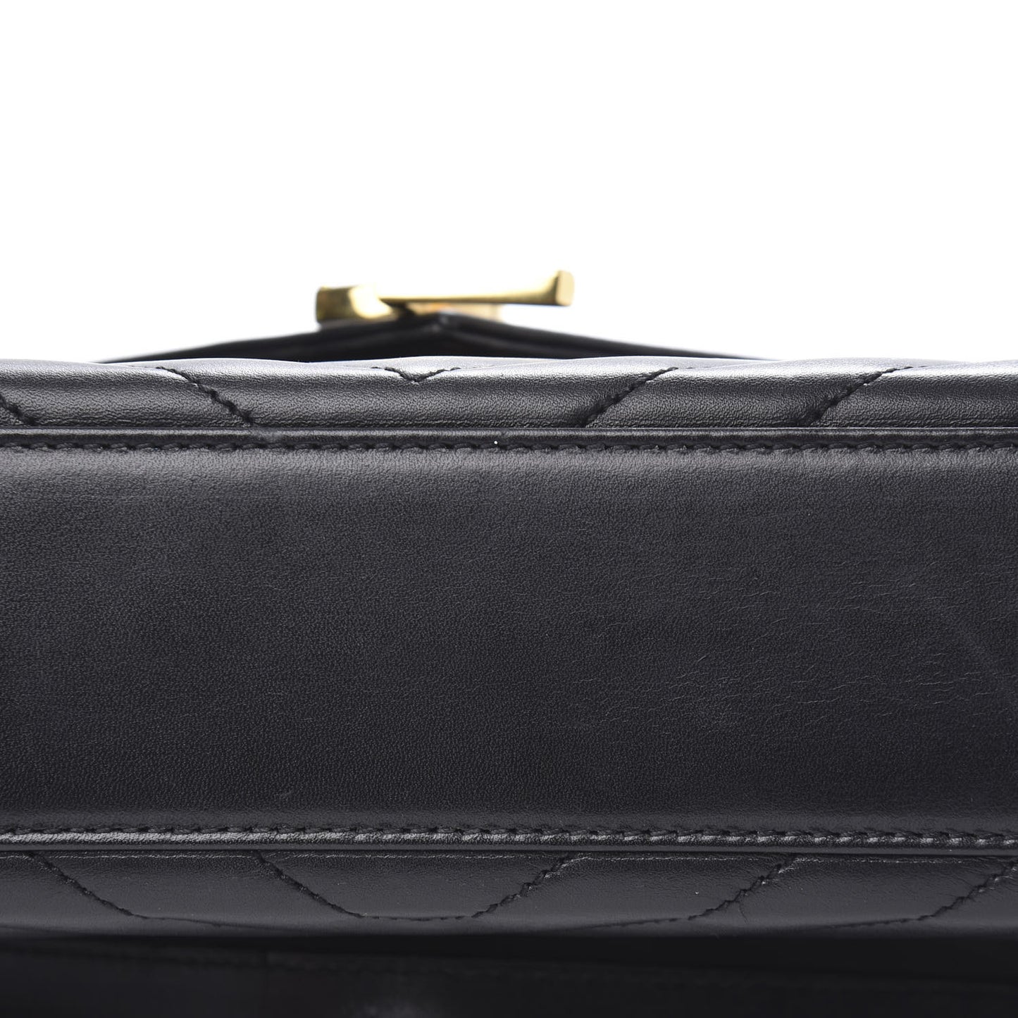 Smooth Calfskin Matelasse Chevron Large Monogram Satchel Black