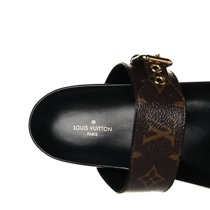 Louis Vuitton Monogram Bom Dia Mule Sandals 39 Black 7 of 8