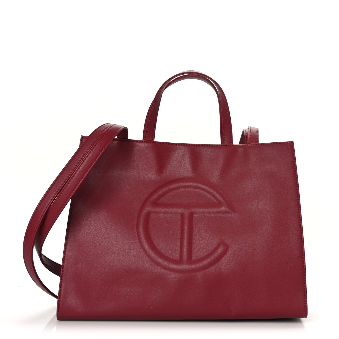 Vegan Leather Medium Shopping Bag Oxblood