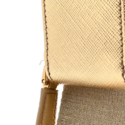 Prada Saffiano Lux Triangle Shoulder Bag Platino 11 of 13