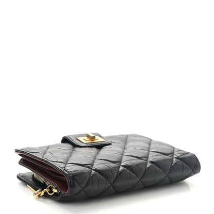Chanel Aged Calfskin Quilted Reissue Zipped Pocket Wallet Black 4 of 8