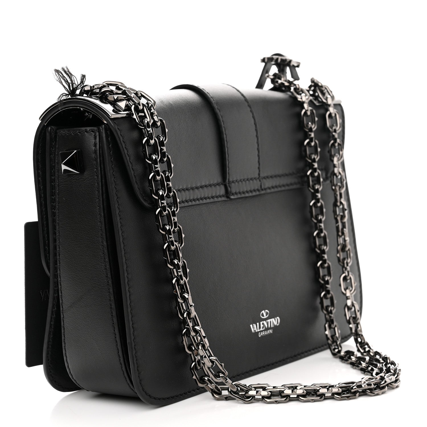 Valentino Garavani Vitello B-Rockstud Flap Black 3 of 11