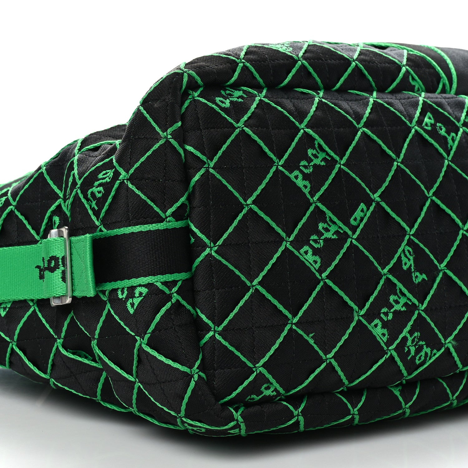 Bottega Veneta Polyester Stitched Webbing Duffle Bag Black Green 5 of 7