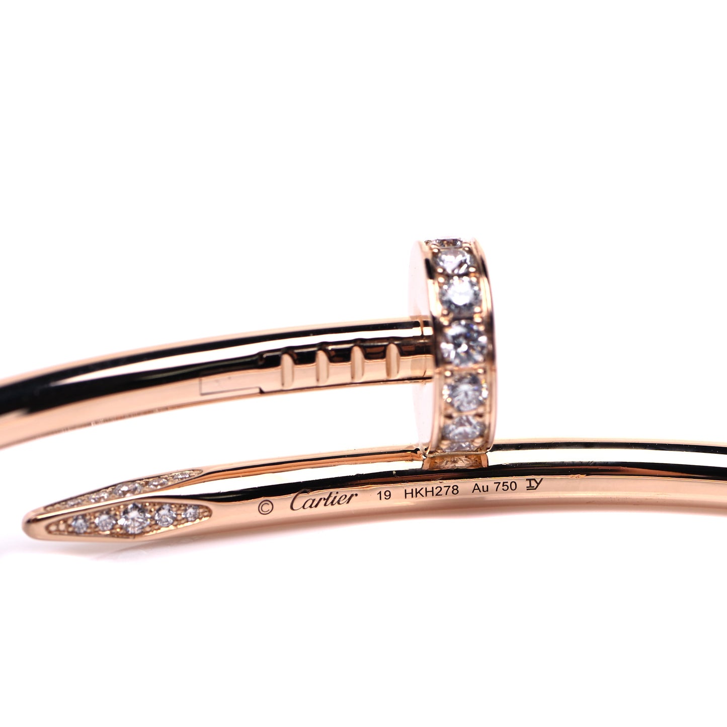 18K Pink Gold Diamond Juste Un Clou Bracelet 19