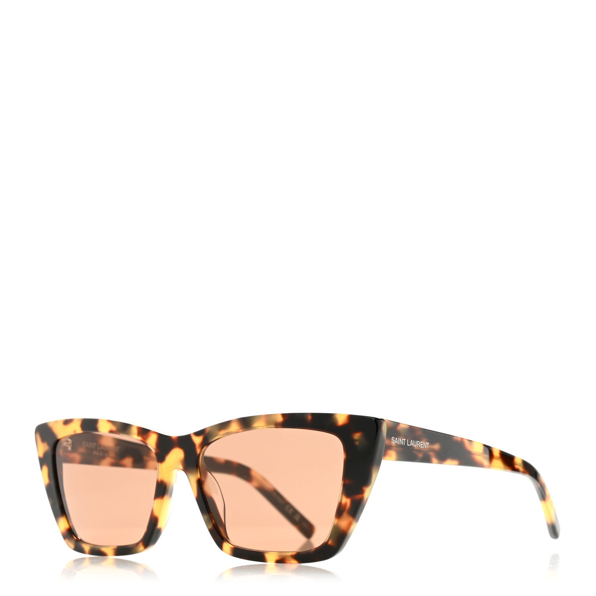 Saint Laurent Acetate Mica Cat Eye Sunglasses SL 276 Spotted Havana Brown 1 of 8