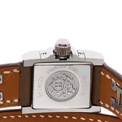 Hermes Stainless Steel Swift 16mm Medor Double Tour Quartz Watch Etoupe 4 of 5