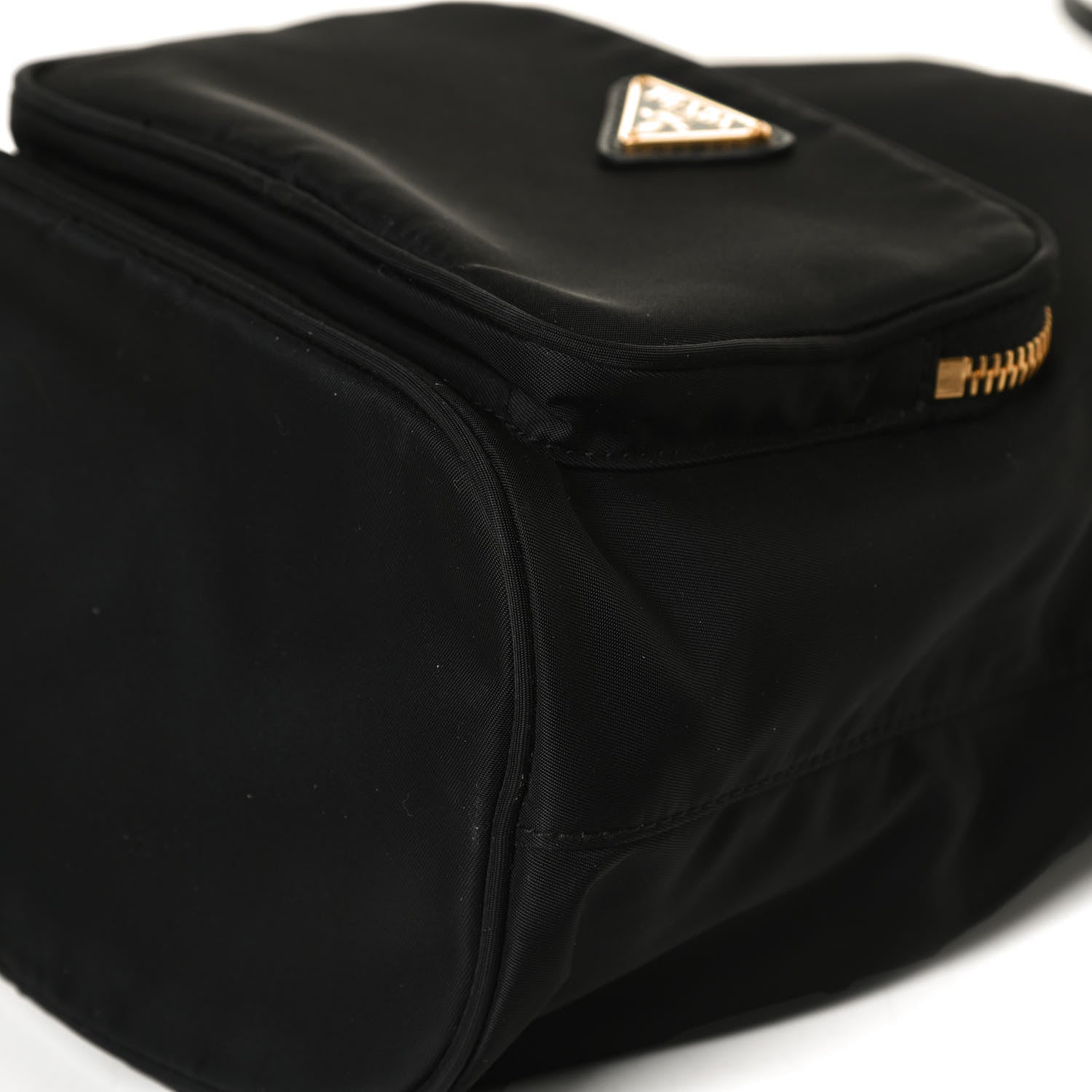 Prada Saffiano Tessuto Nylon Mini Bucket Crossbody Bag Black 10 of 12