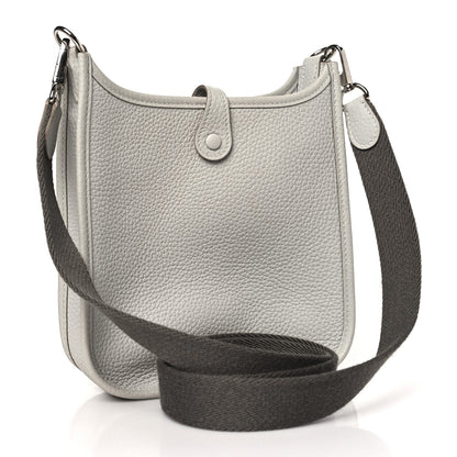 Hermes Taurillon Clemence Amazone Evelyne TPM Gris Perle Etain 3 of 10