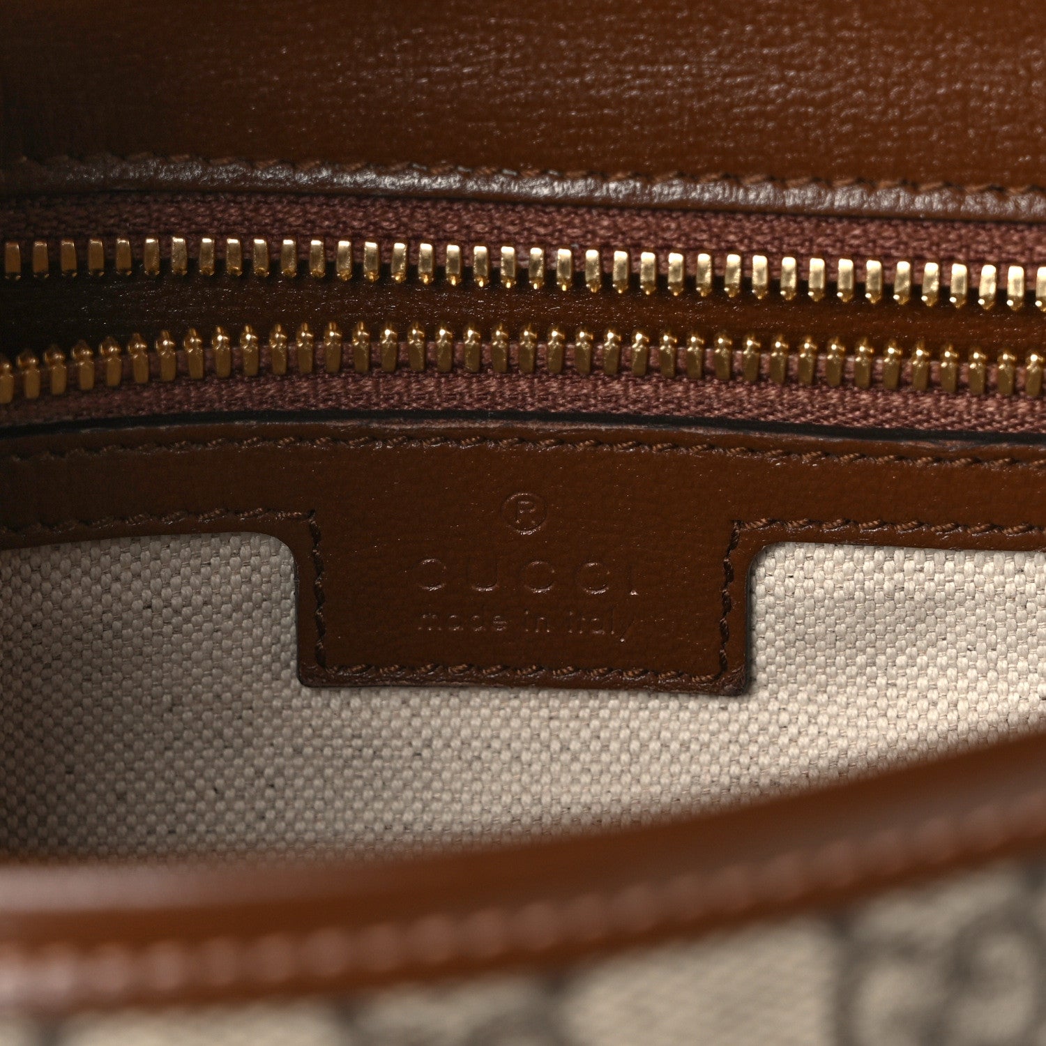 Gucci GG Supreme Monogram Azalea Calfskin Retro Interlocking G Messenger Beige Ebony Brown Sugar 6 of 12