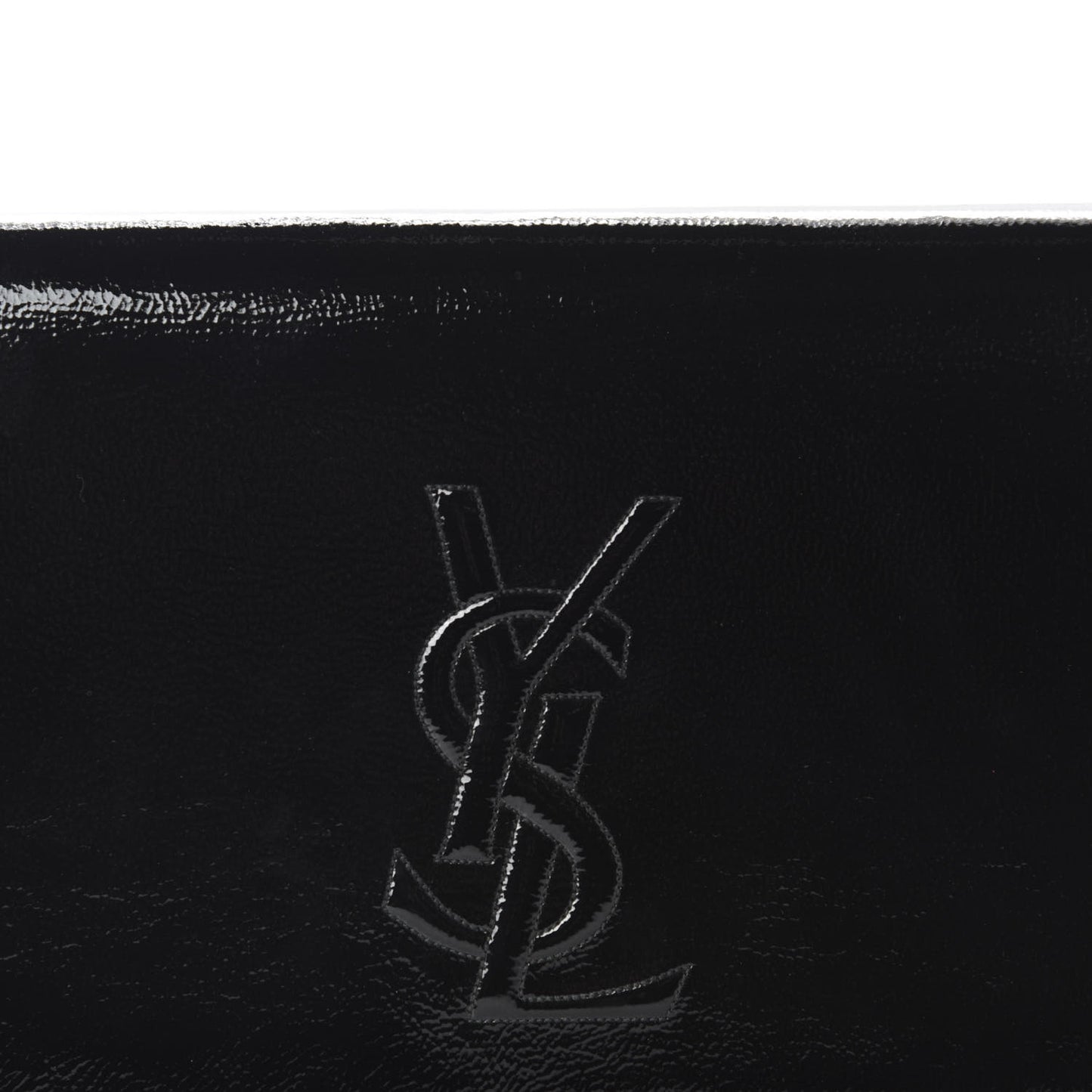 Textured Patent Monogram Large Belle De Jour Clutch Black