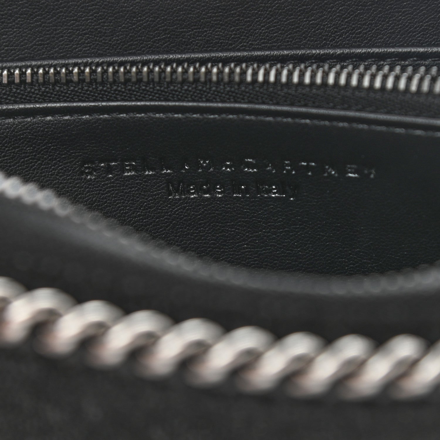Stella McCartney Shaggy Deer Falabella Zip Around Wallet Black 6 of 9
