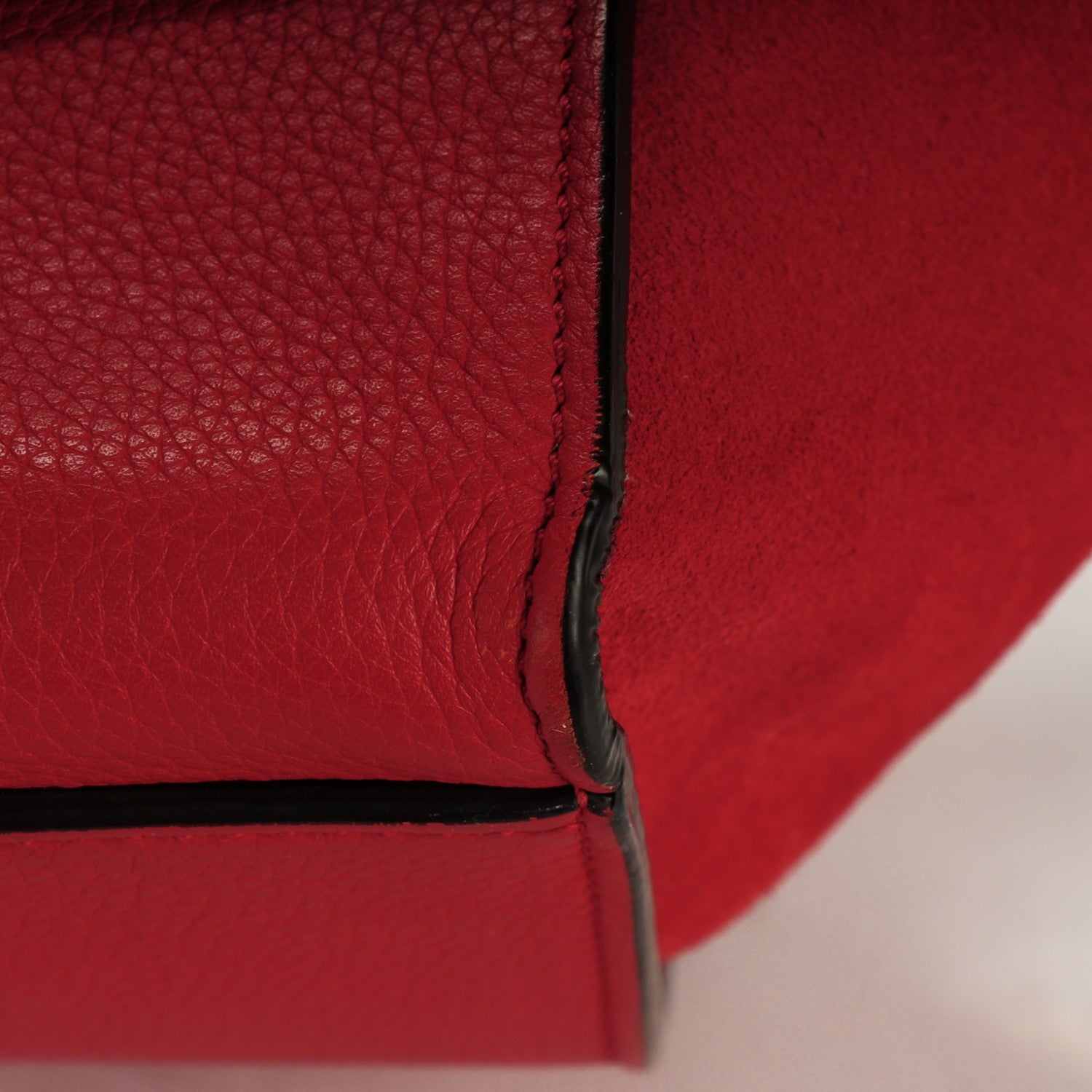 Celine Drummed Calfskin Suede Medium Trapeze Coquelicot 7 of 9