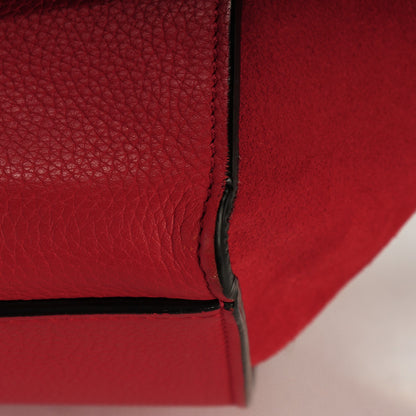 Celine Drummed Calfskin Suede Medium Trapeze Coquelicot 7 of 9