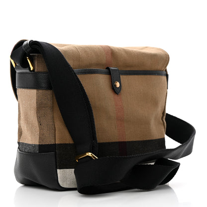 Burberry Canvas Mega Check Large Baildon Messenger Bag Black 3 of 12
