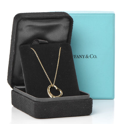 Tiffany 18K Yellow Gold Elsa Peretti Small Open Heart Pendant Necklace 8 of 8