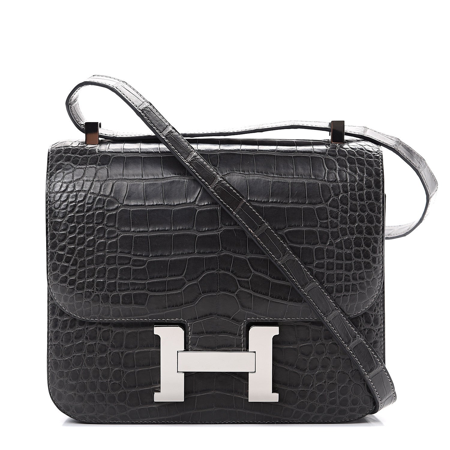 Hermes Matte Alligator Constance 24 Graphite 1 of 24