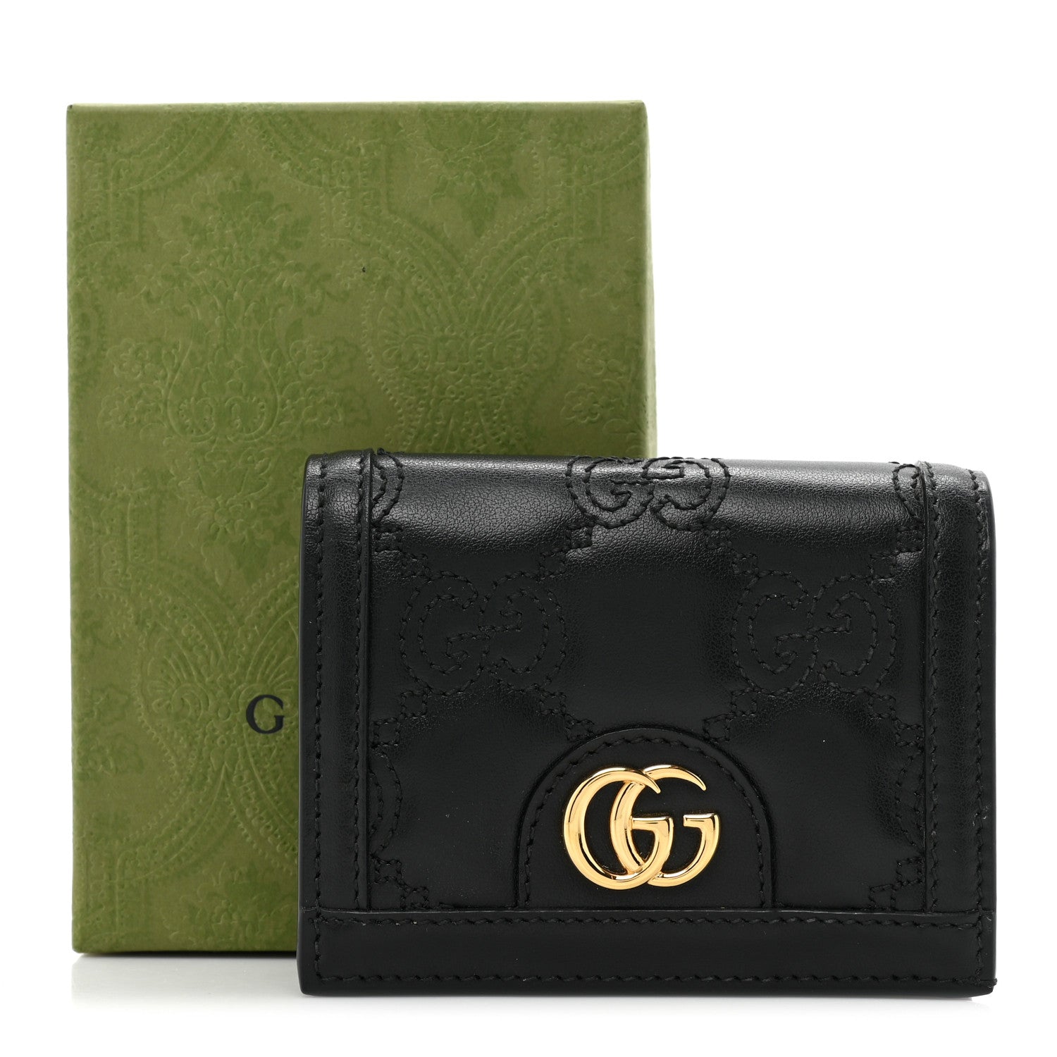 Gucci Calfskin GG Matelasse Card Case Wallet Black 12 of 12