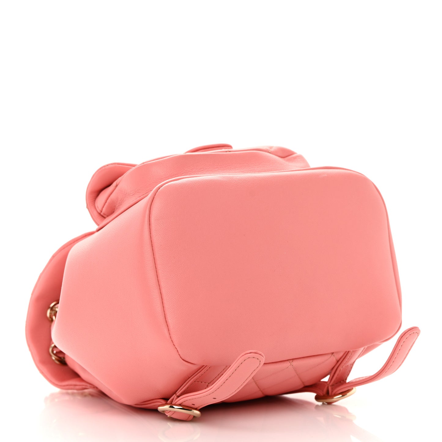 Lambskin Quilted Small Duma Drawstring Backpack Pink