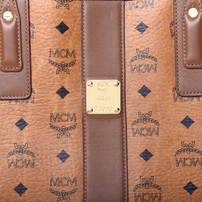 MCM Visetos Medium Liz Reversible Shopper Tote Cognac 8 of 17