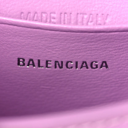 Balenciaga Shiny Box Calfskin Tonal B Hourglass Top Handle Bag Mini Lilac 5 of 11