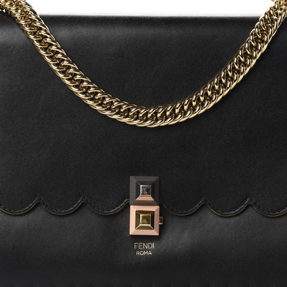 Fendi Vitello Liberty Scalloped Studded Kan I Shoulder Bag Black 10 of 10
