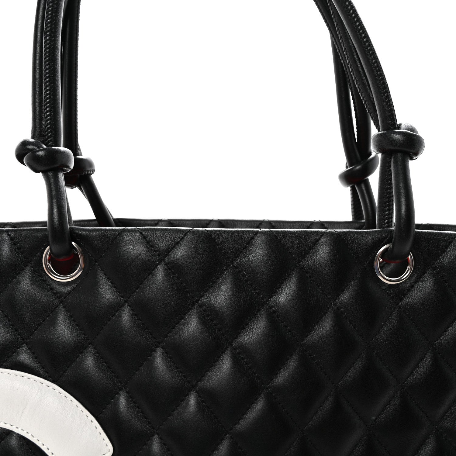 Chanel Calfskin Quilted Large Cambon Tote Black White 8 of 10