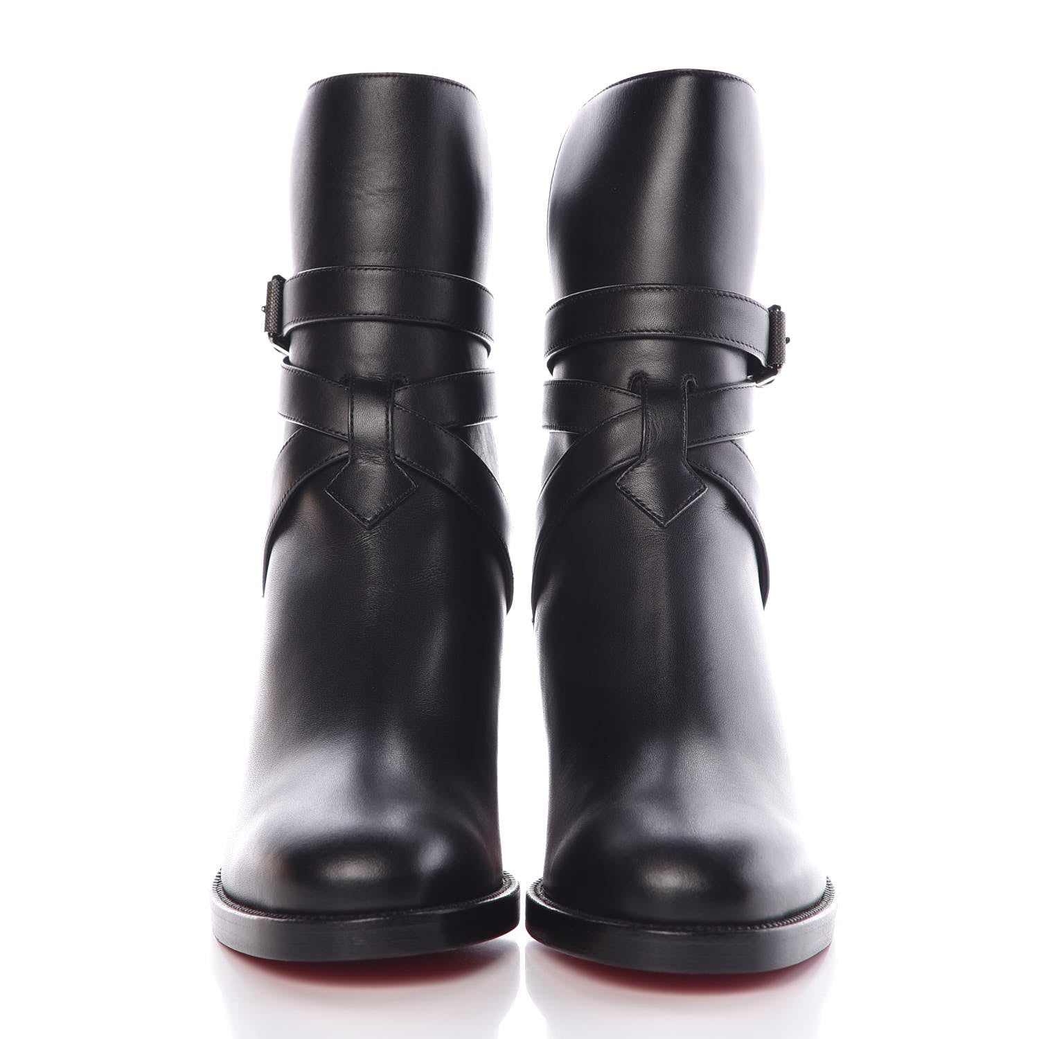 Christian Louboutin Calfskin Karistrap 70 Ankle Boots 34.5 Black 2 of 8