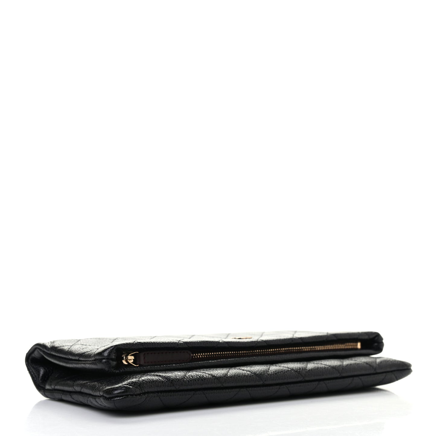 Caviar Quilted CC Beauty Clutch Black