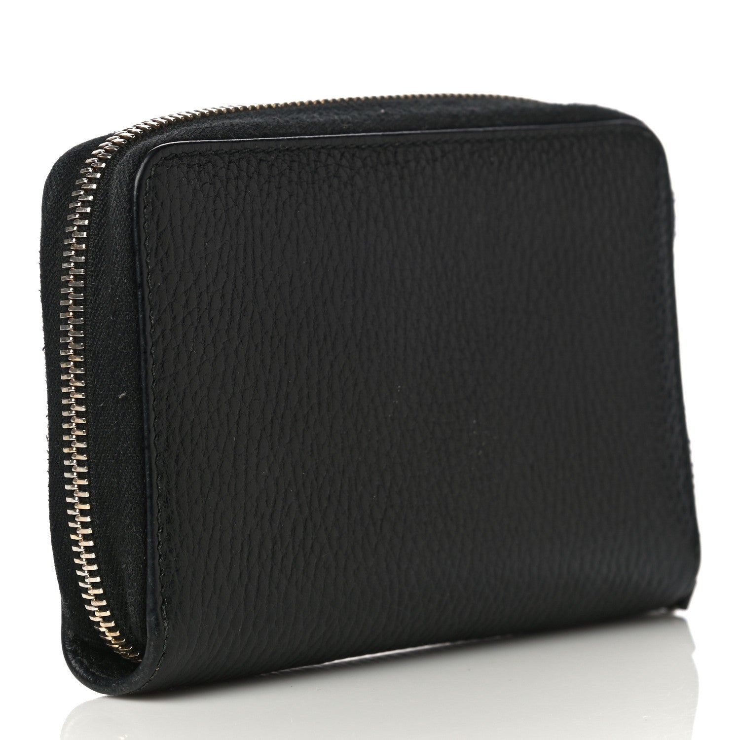 Gucci Pebbled Calfskin Zip Around Wallet Black 3 of 15