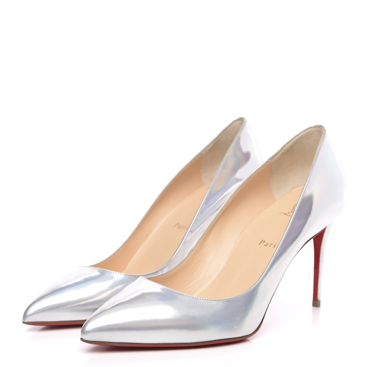 Christian Louboutin Specchio Laser Pigalle Follies 85 Pumps 41 Silver 3 of 10
