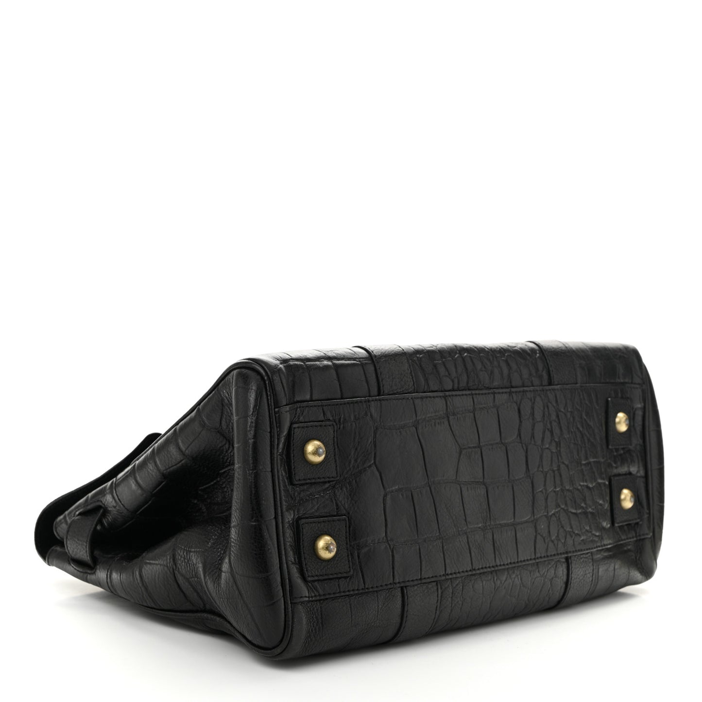 Calfskin Crocodile Embossed Bayswater Black