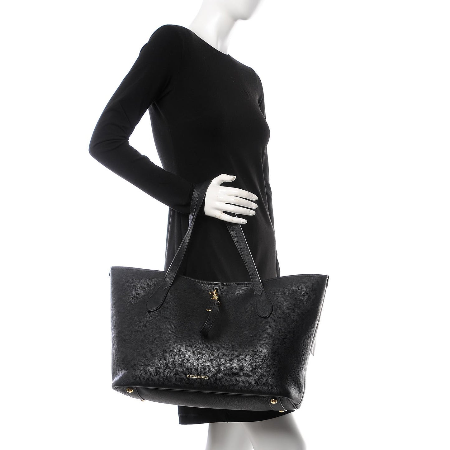 Grainy Calfskin Medium Honeybrook Tote Black