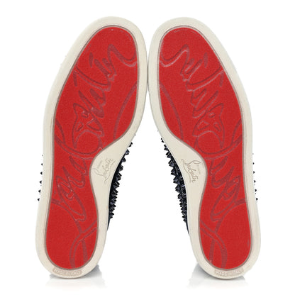 Christian Louboutin Veau Velours Mens Louis Spikes Flat Sneakers 42 Marine 5 of 10