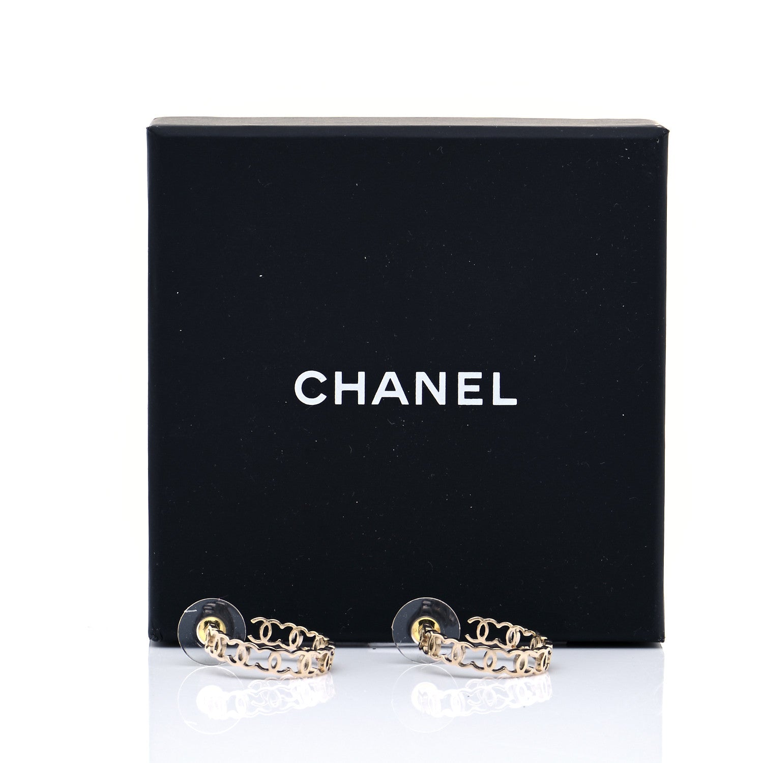 Chanel Metal CC Hoop Earrings Gold 5 of 5