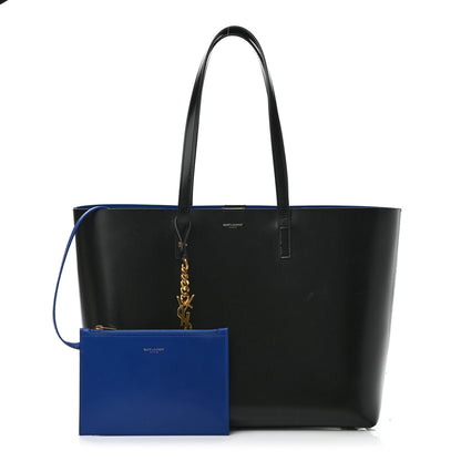 Saint Laurent Calfskin Classic Monogram Double Face Tote Black Blue Majorelle 1 of 11