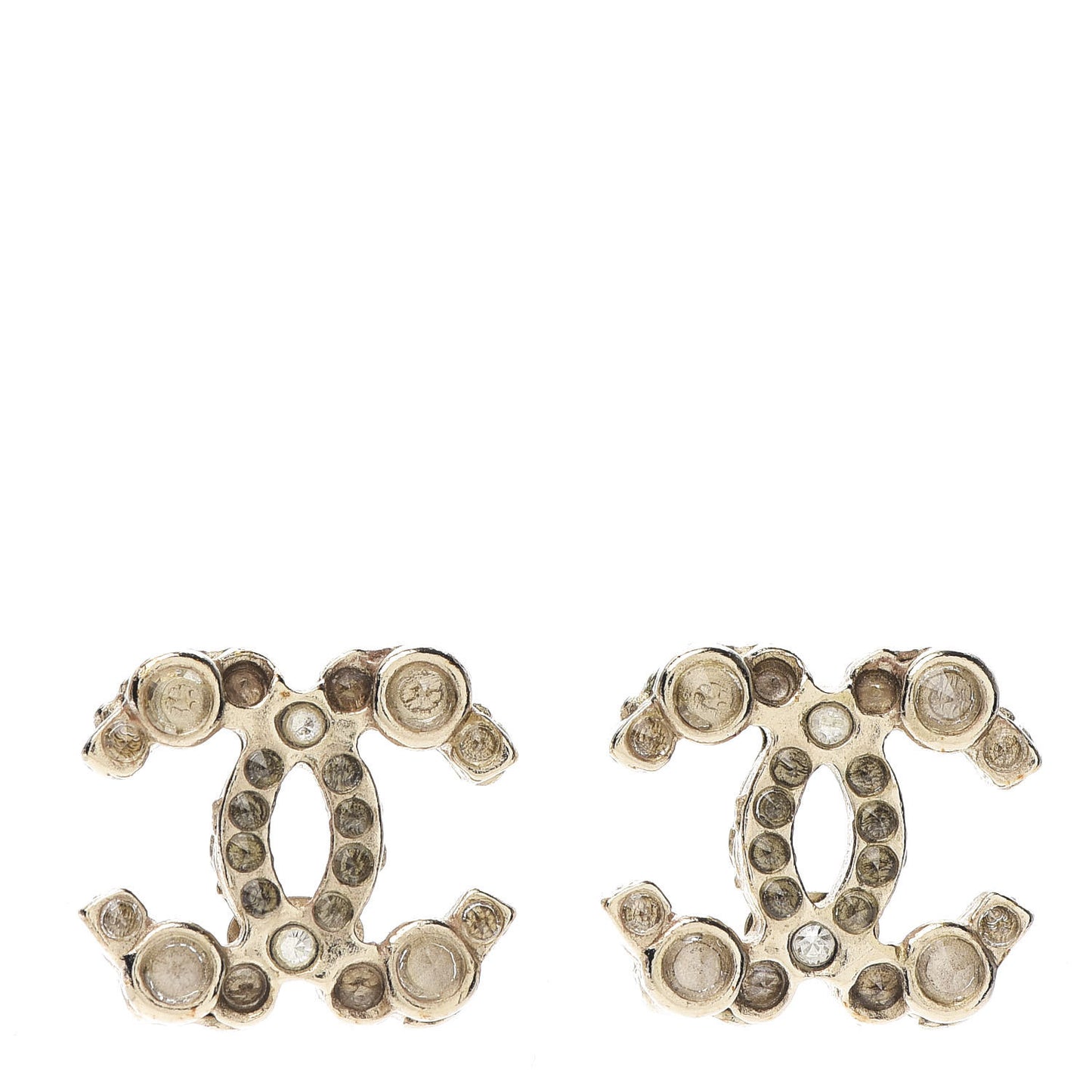 Crystal CC Earrings Light Gold