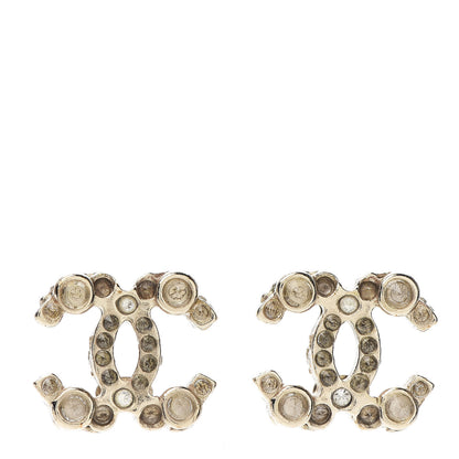 Chanel Crystal CC Earrings Light Gold 1 of 4
