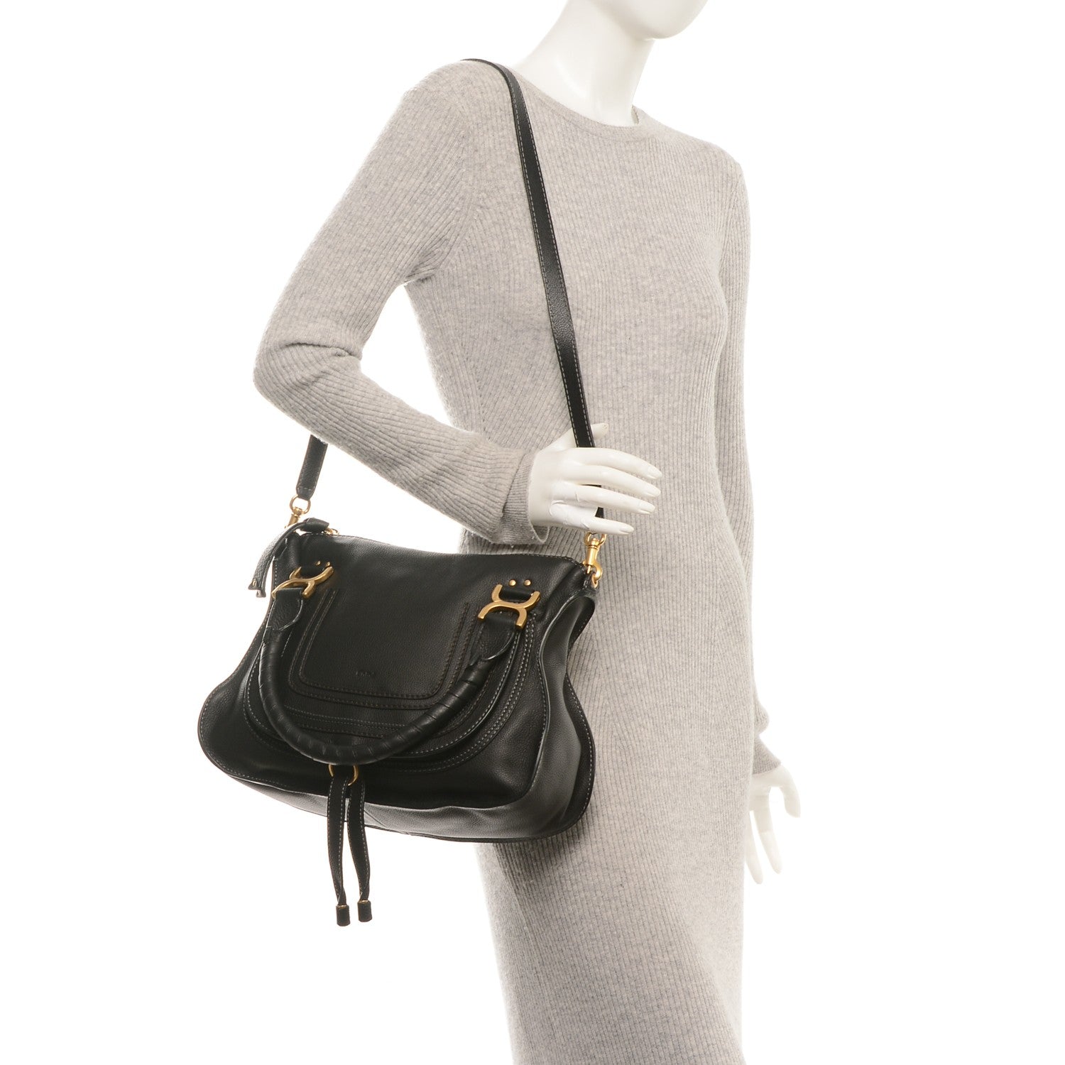 Chloe Calfskin Medium Marcie Satchel Black 2 of 7