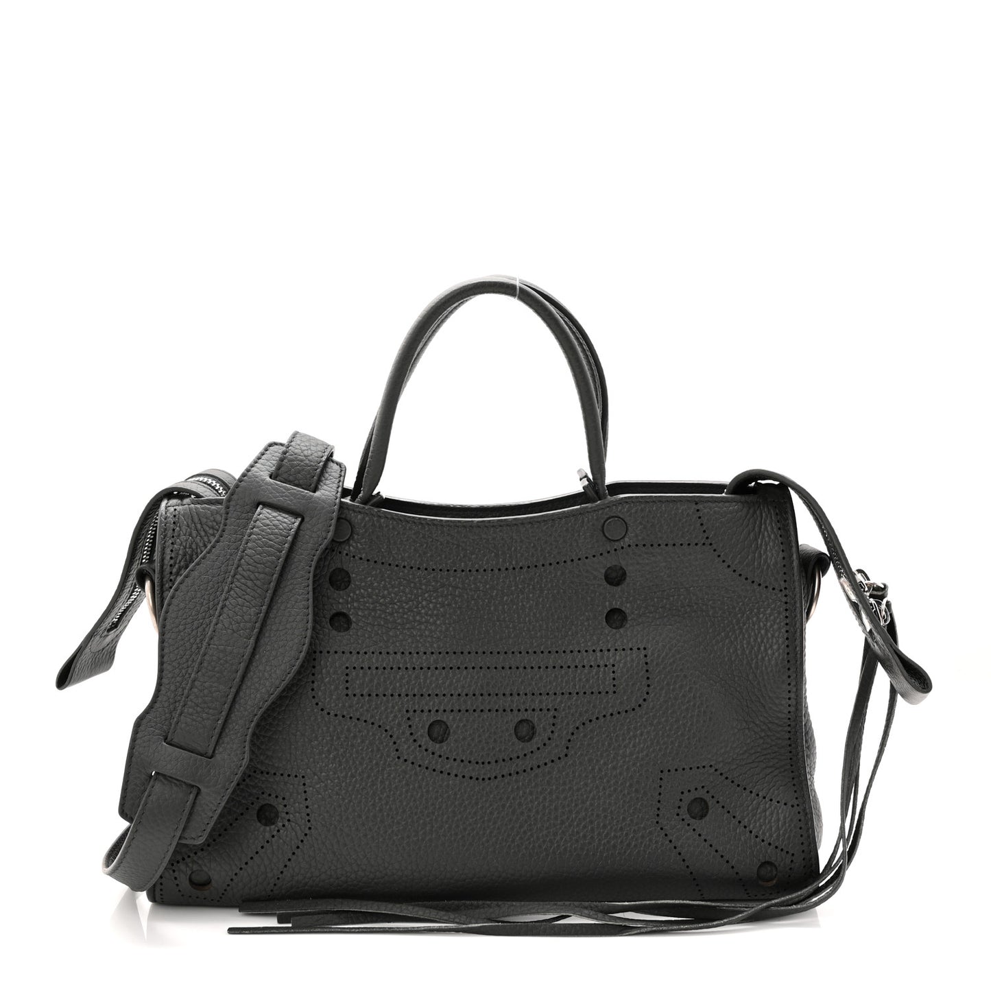 Veau Soyeux Perforated Blackout Hardware S City Gris Fossile